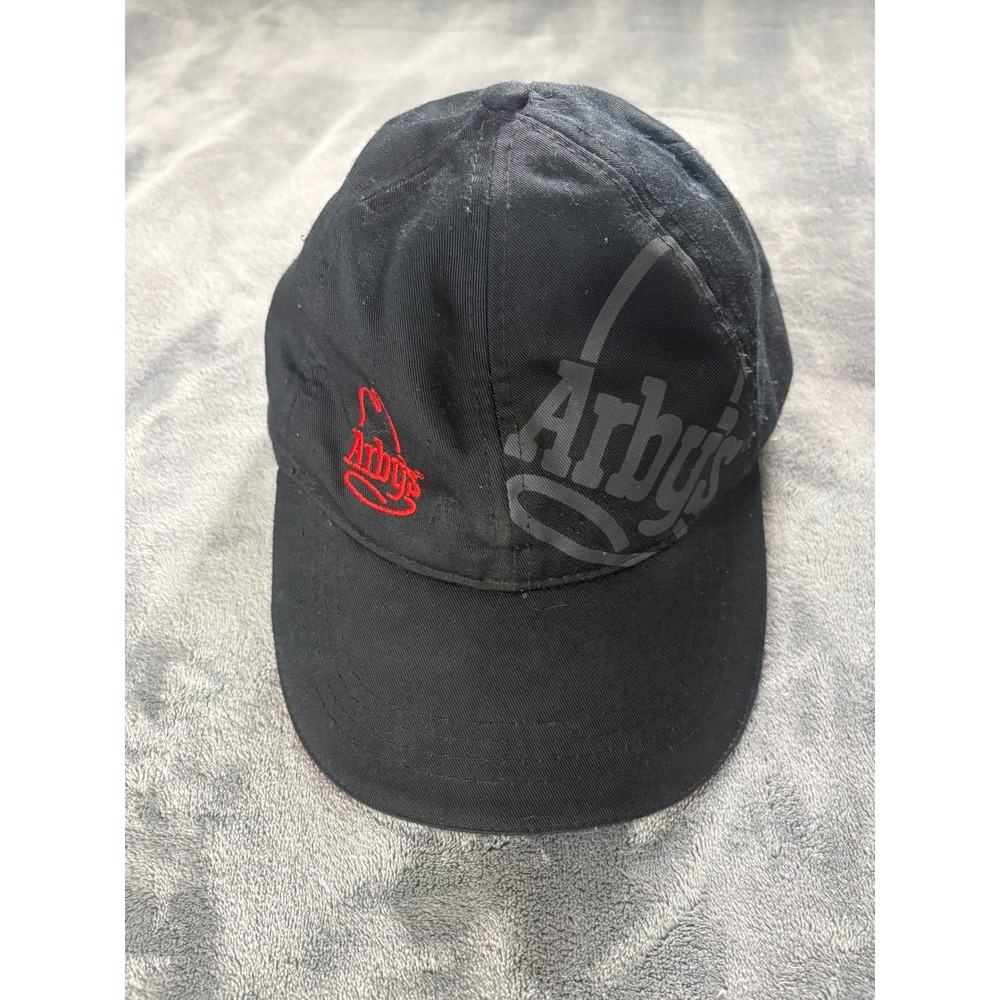 Arbys Unisex Promotional Baseball Cap Hat One Size Black Red Embroidered Logo